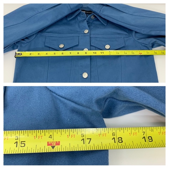 Zara Blue Button Down Long Sleeve Utility Mini Dress Fitted New Nwt Size XS - Picture 15 of 16